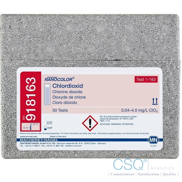 Clo2 Test Kit Standard test NANOCOLOR Chlorine dioxide | CSQ Analytics