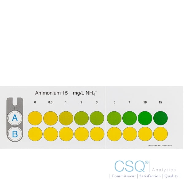 Color comparison chart for VISOCOLOR ECO Ammonium 15 | CSQ Analytics