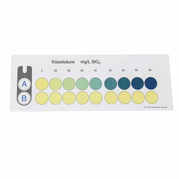 Color comparison chart for VISOCOLOR ECO Silica | CSQ Analytics